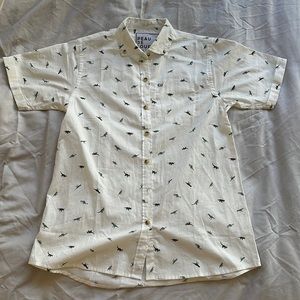 Peau De Loup 100% Cotton Dinosaur Button Up T-Shirt. Size 8/Medium..